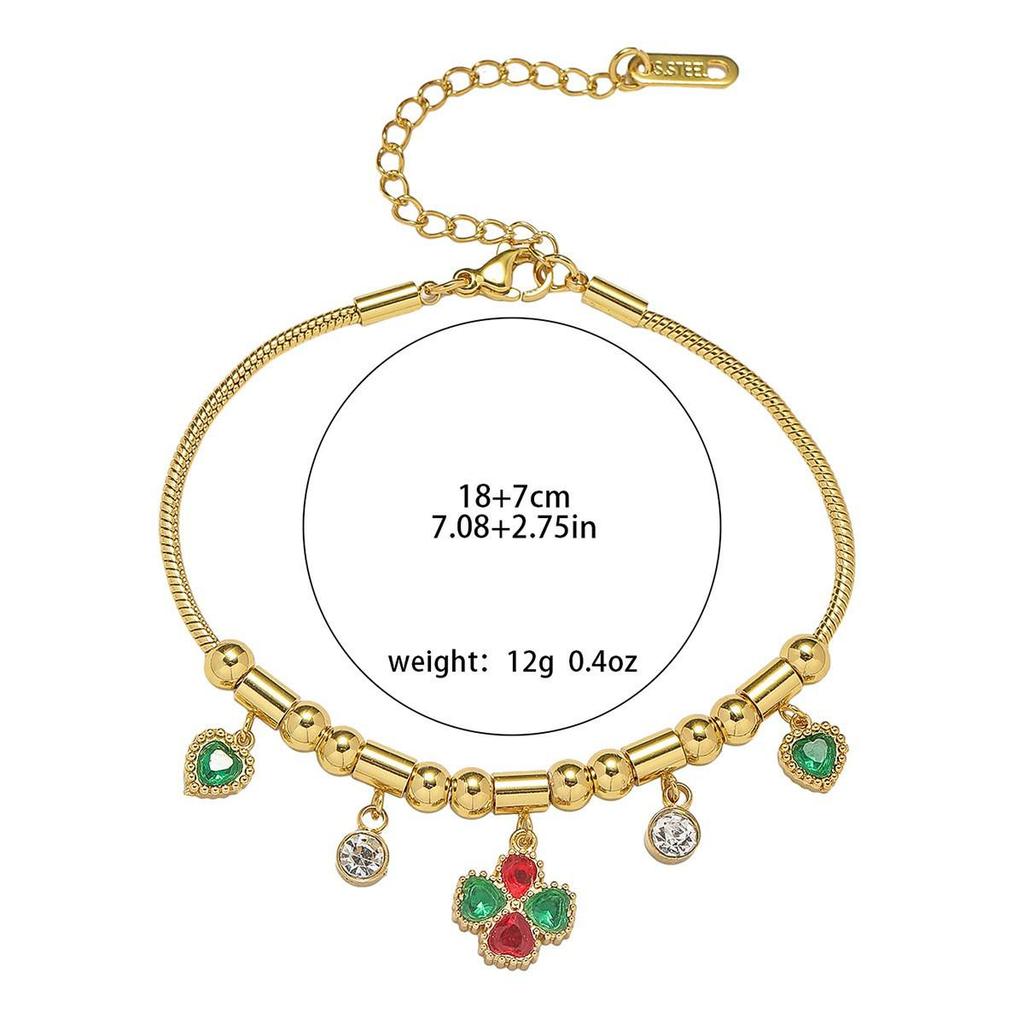 Cherry Epoxy Titanium Steel Bracelet for Women - Sweet Dopamine-Inspired Design