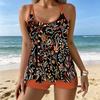 Women's Swimwear Tankini 2 Piece Swimsuit Mix and Match Printing  Plant Print Vacation Bathing Suits