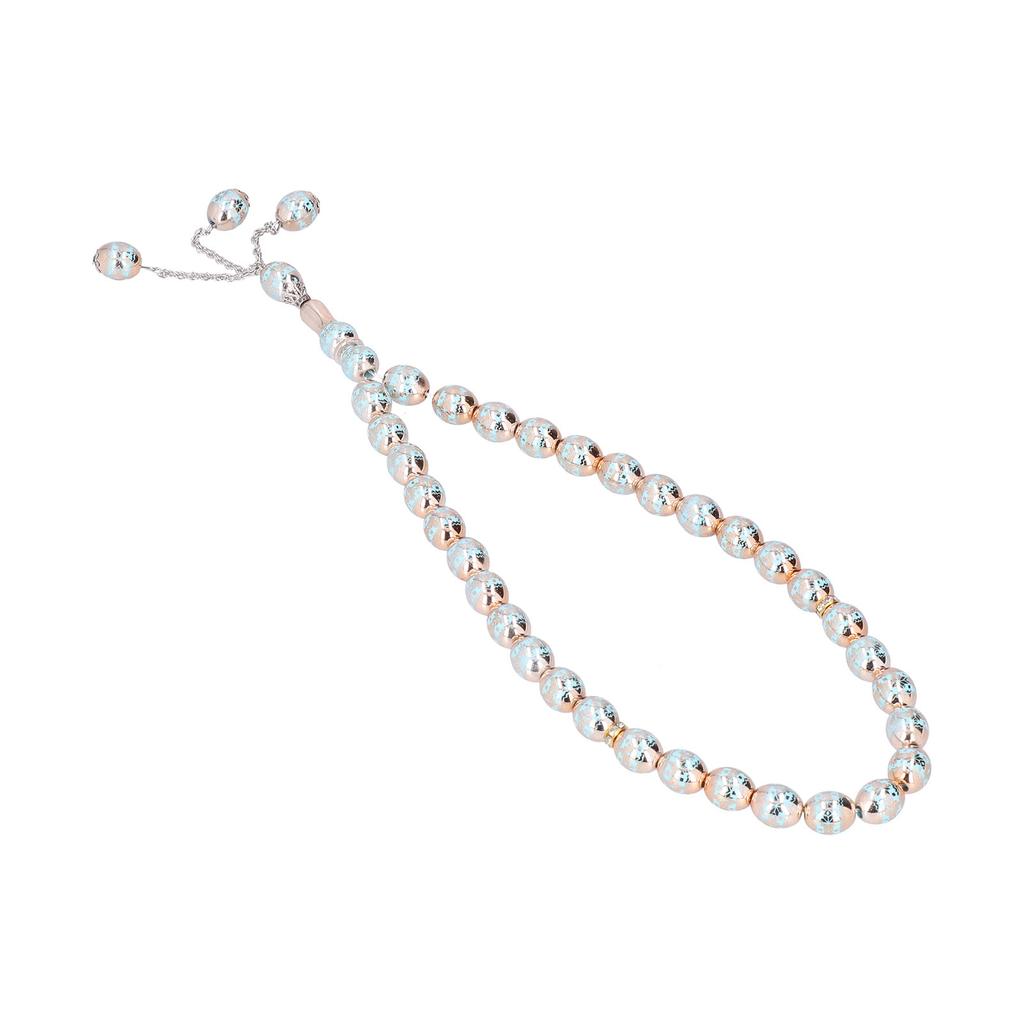 Korálky Růženec 33 Zrn Vzory Javorových Listů Náboženský Předmět Uctívání Modlitební Pomůcky Modrá