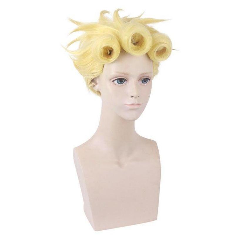 50CM Anime JoJo's Bizarre Adventure Golden Wind Giorno Giovanna Cosplay Wig Heat Resistant Hair Cosplay Wigs