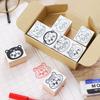 Saw Stamp Cute Small Animals and Wooden Rubber Convenient Made in Japan "I It" Set - Mouse, Gorilla, Cat, Frog, Poodle, Bear. Stamps, Gift, (#84)