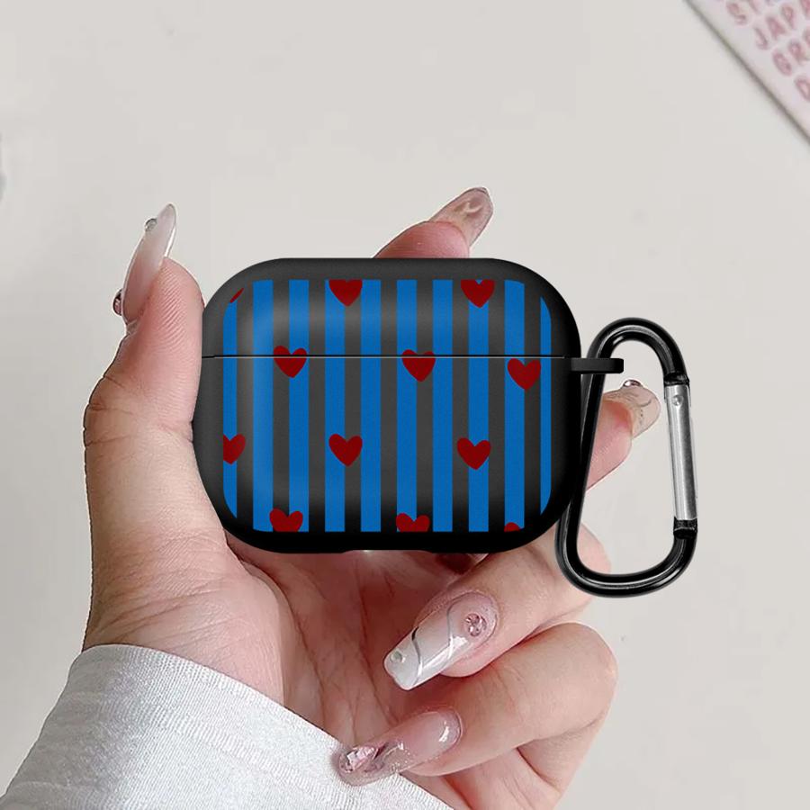 Stripe Love Heart Earphone Cases Cover Case For Airpods Pro2 2 Pro Pro3 3 4 1