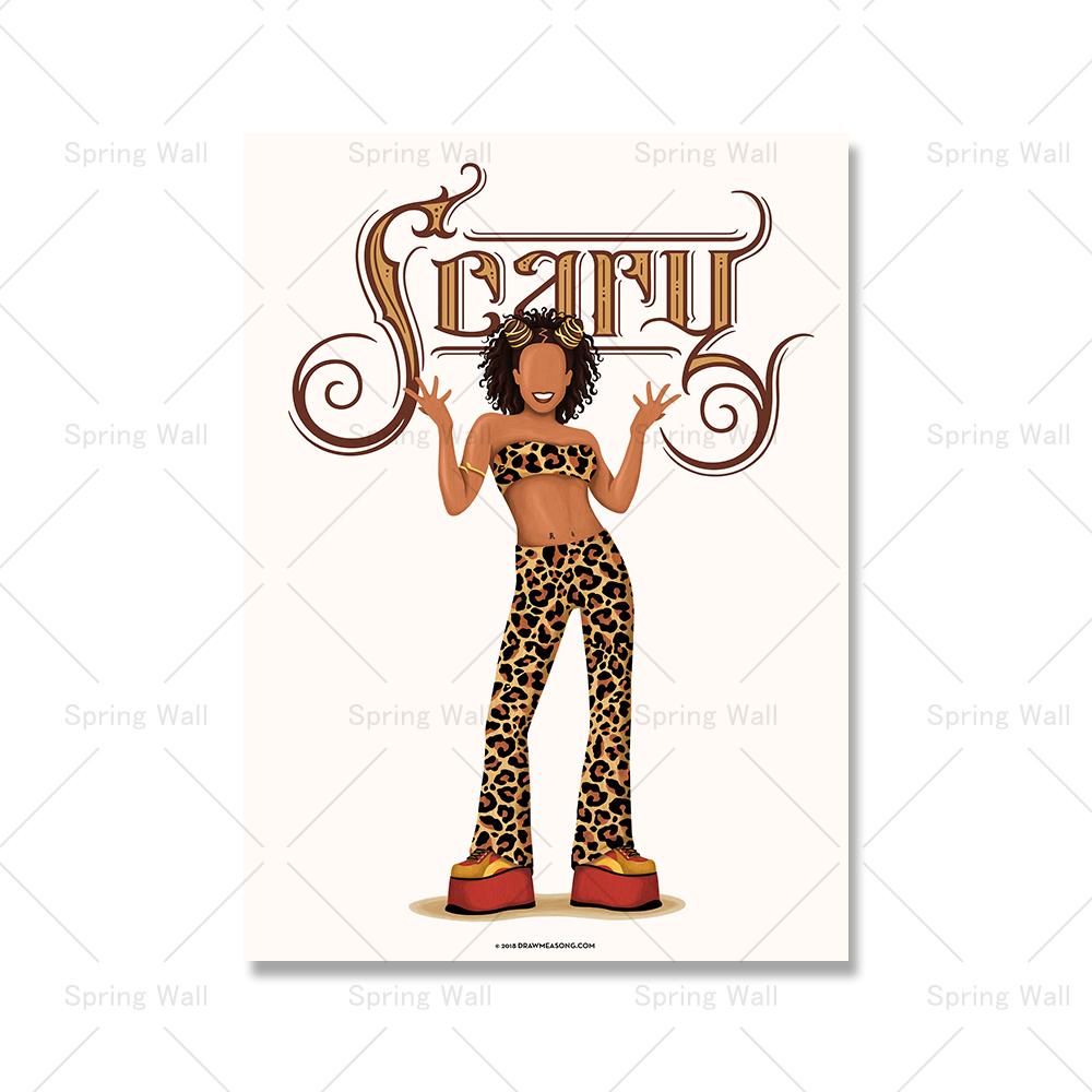 

Nordic Spice Girl Sports Fun поп-арт постер феминизм Girl Power Music Холст Картина Современная настенная картина Гостиная Домашний декор 21x30cm No Framed