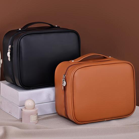 Travel Makeup Bag Portable Open Flat Toiletry Bag Waterproof Large Capacity Cosmetic Organizer for Women Business Trip Vacation Use