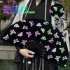 Folding Fan Portable Lightweight Decorative Bamboo Frame Reflective Butterfly Performance Hand Fan Party Decor
