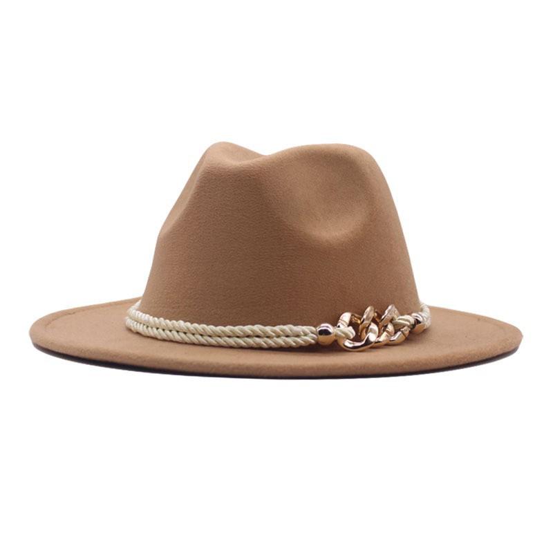 Western Cowboy Hat Jazz Hat Panama Hat Sun Hat Felt Wide Brim Fedora Decorative Rolled Hat