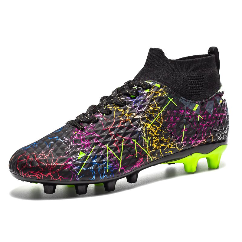 Herren Fußballschuhe FG/TF High Top Neu Verschleißfest Stoßdämpfend Freifeld Professionelles Training Fußballschuhe für Teenager