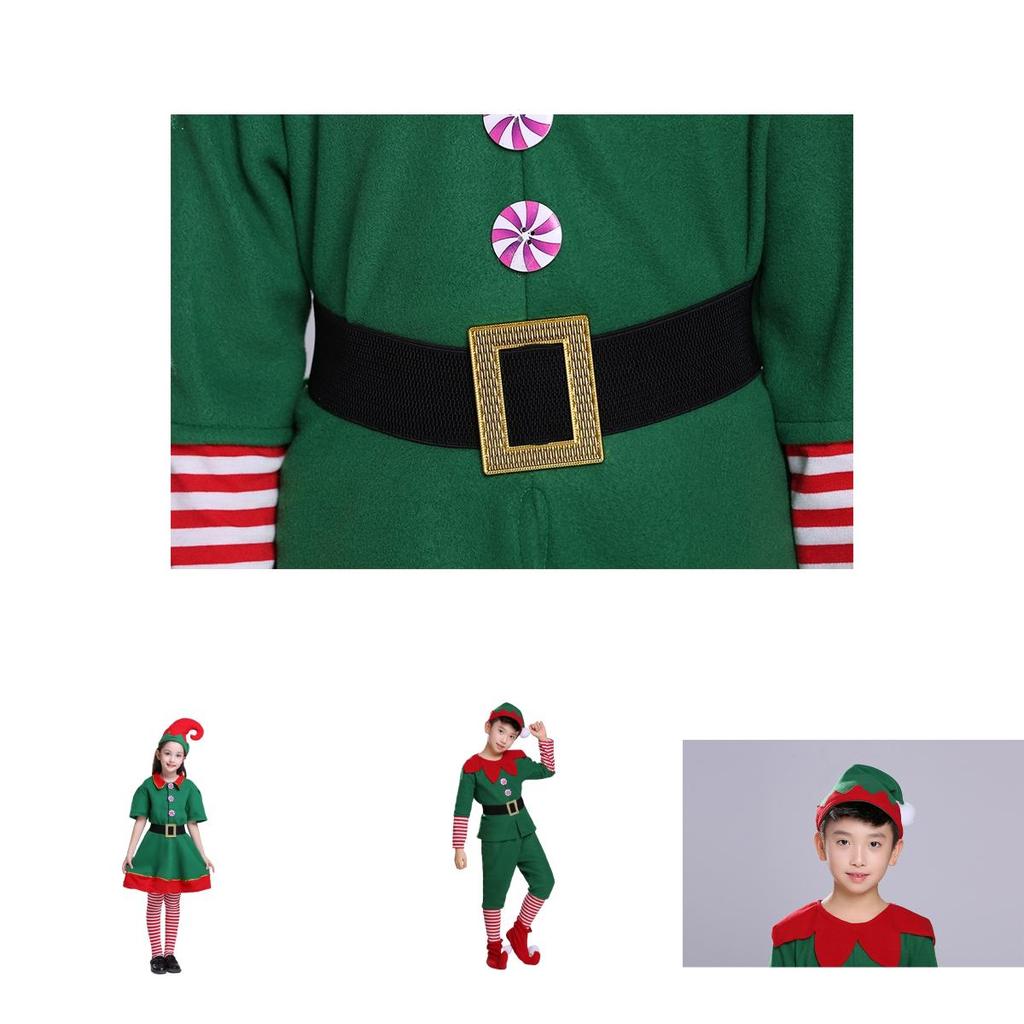 Delightful Christmas Elf Cosplay Costume Couple Outfit For Fancy Dress Xmas Party Role Play