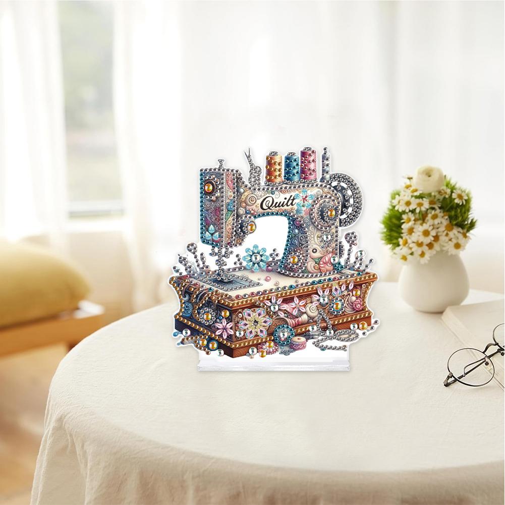 2D/Flat Stitch Machine DIY Table Top Diamond Painting Ornament Kits 5D DIY Diamond Art Tabletop Decorations for Adults Beginner