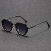 1PCunisex Round Metal Fashionable Sunglasses, Retro Style, Fashionable Basic Model, Classic Color Contrast Matching
