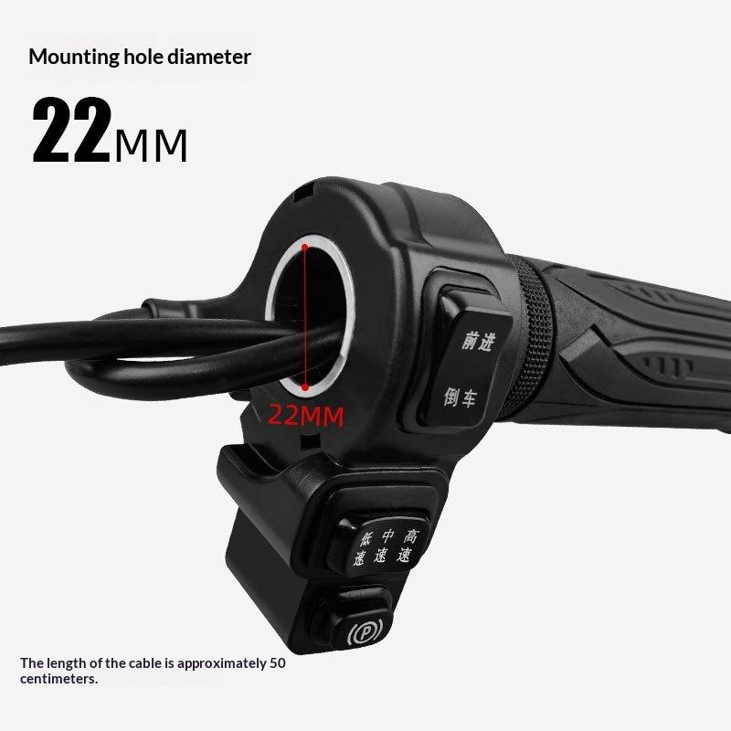 1 Pieza Accesorios para Triciclo de Bicicleta Eléctrica Manillar Acelerador Universal para Bicicleta Eléctrica con Regulador de 3 Velocidades y Marcha Atrás
