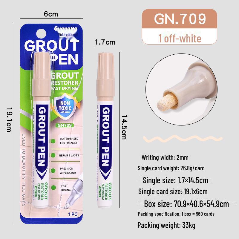 

Guangna 709 Водостойкая быстросохнущая ручка для ремонта швов плитки - влагостойкая смена цвета для зазоров между плиткой на полу