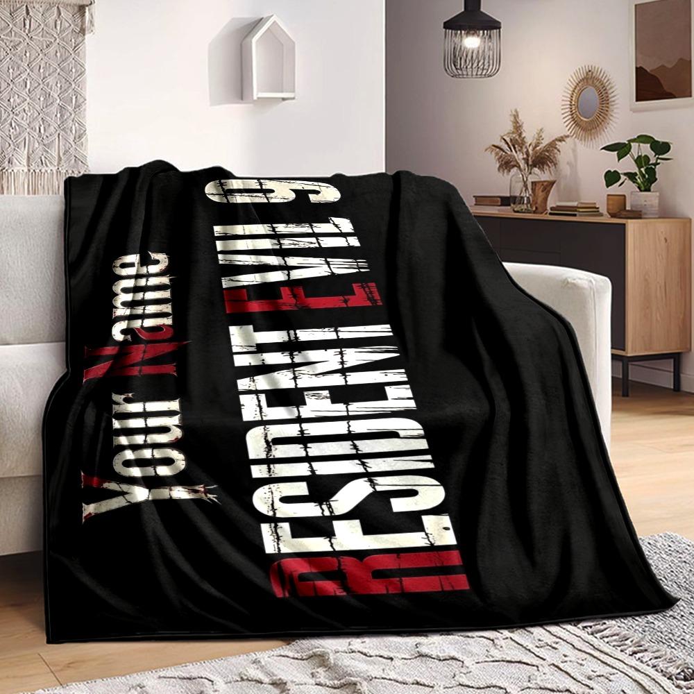 Custom 1Pc Custom Resident Evil Fleece Flannel Blanket Soft Warm Cozy Office Throw For Bedroom Couch Travel Birthday Xmas Gift
