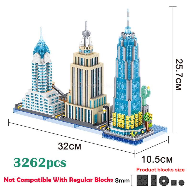 

New York London City Skyline Building Block,DIY 3D Diamond Home Construction Brick Set,For Adults Children Holiday Gifts 3262pcs