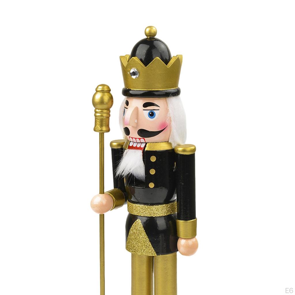 Christmas Nutcracker Hand Painted Doll Wooden King Solider Figurine for Display Party