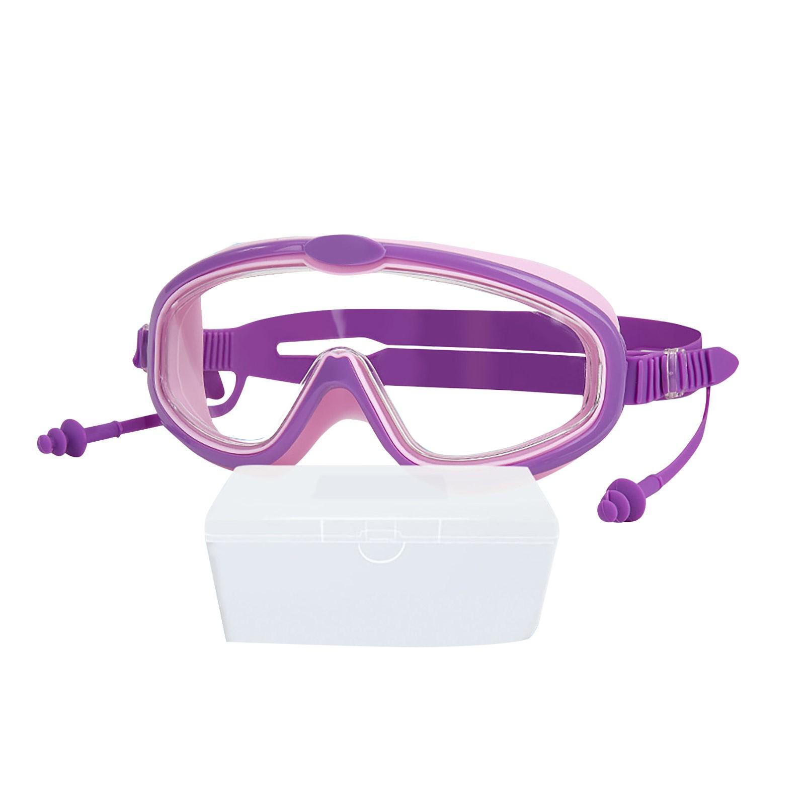 Children s Large-frame Swimming Goggles High-definition -fog Goggles Silicone Earplugs Integrated Swimming And Diving Goggles