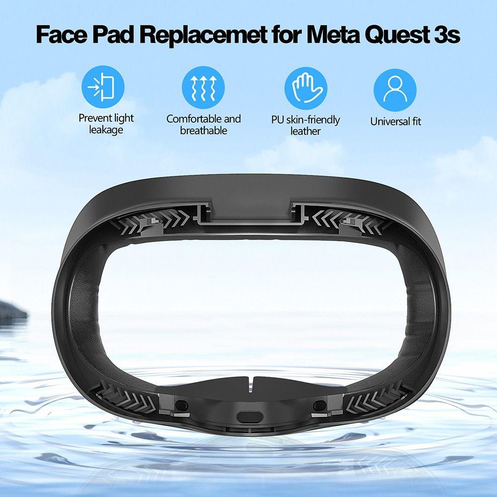 PU Leather Face Mask 3-in-1 Facial Interface Bracket Replacement Kit for Meta Quest 3S