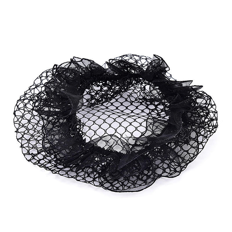 Ladies Solid Plan Black Hair Bun Cover Snood Net Ballet Women Dance Skating