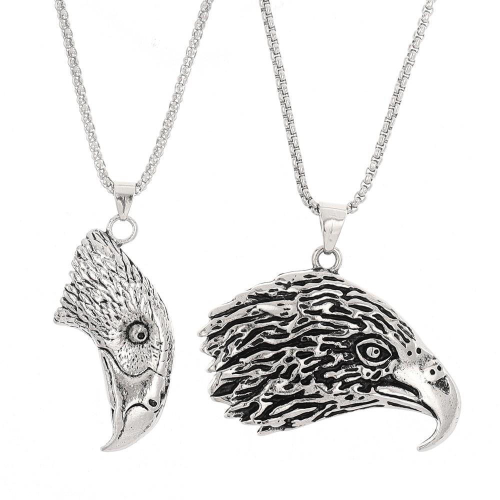 Retro Eagle Animal Pendant Necklace Trendy Men's Hip Hop Necklace Accessories