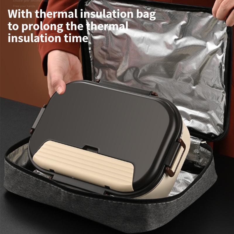 Stainless steel food electric 5-grid large lunch box,no water injection heating,can be for car charging insulated lunch box