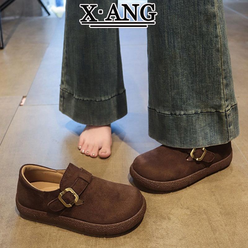 Cowhide Version All-inclusive New Autumn Shoes Women's One-pedal Lazy Single Shoes Casual Child