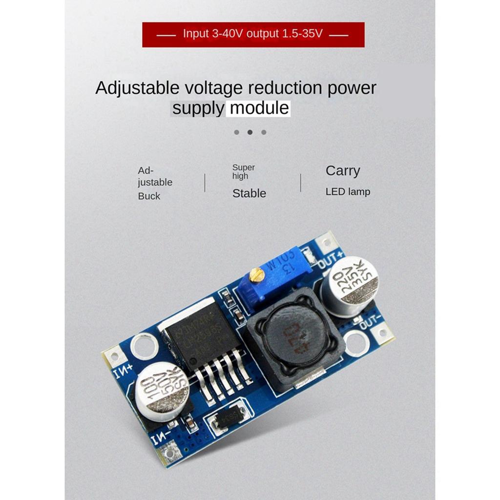 ABBP-10 Pcs LM2596S-ADJ 3-40V DC-DC Adjustable Step-Down Voltage Regulator Powers Module Board 3A Buck Converter Blue-Black