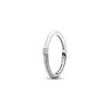 Pandora Pavé double ring with letter logo engraved inside 925 silver ring women's silver 192528C02