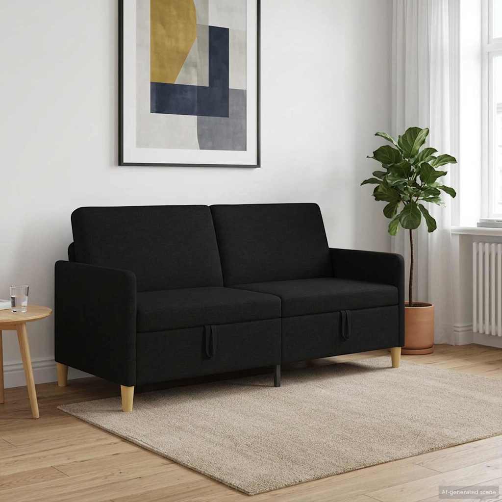 Storage Sofa In Black 172 X 78 X 87 Cm Polyester
