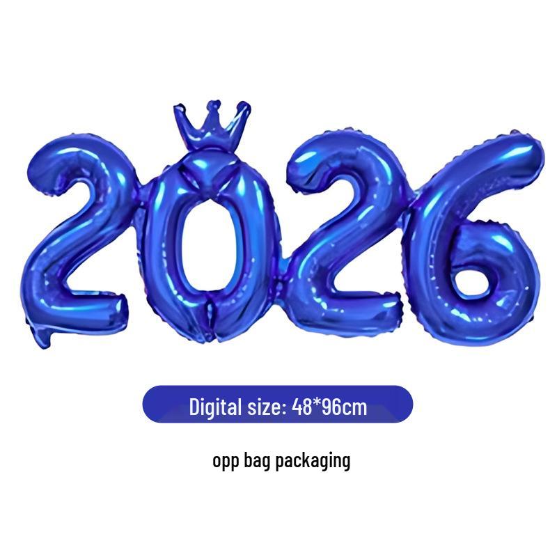 2026 Digitální Nový rok Korunový Kombinéza & Balónová Párty Dekorace Sada