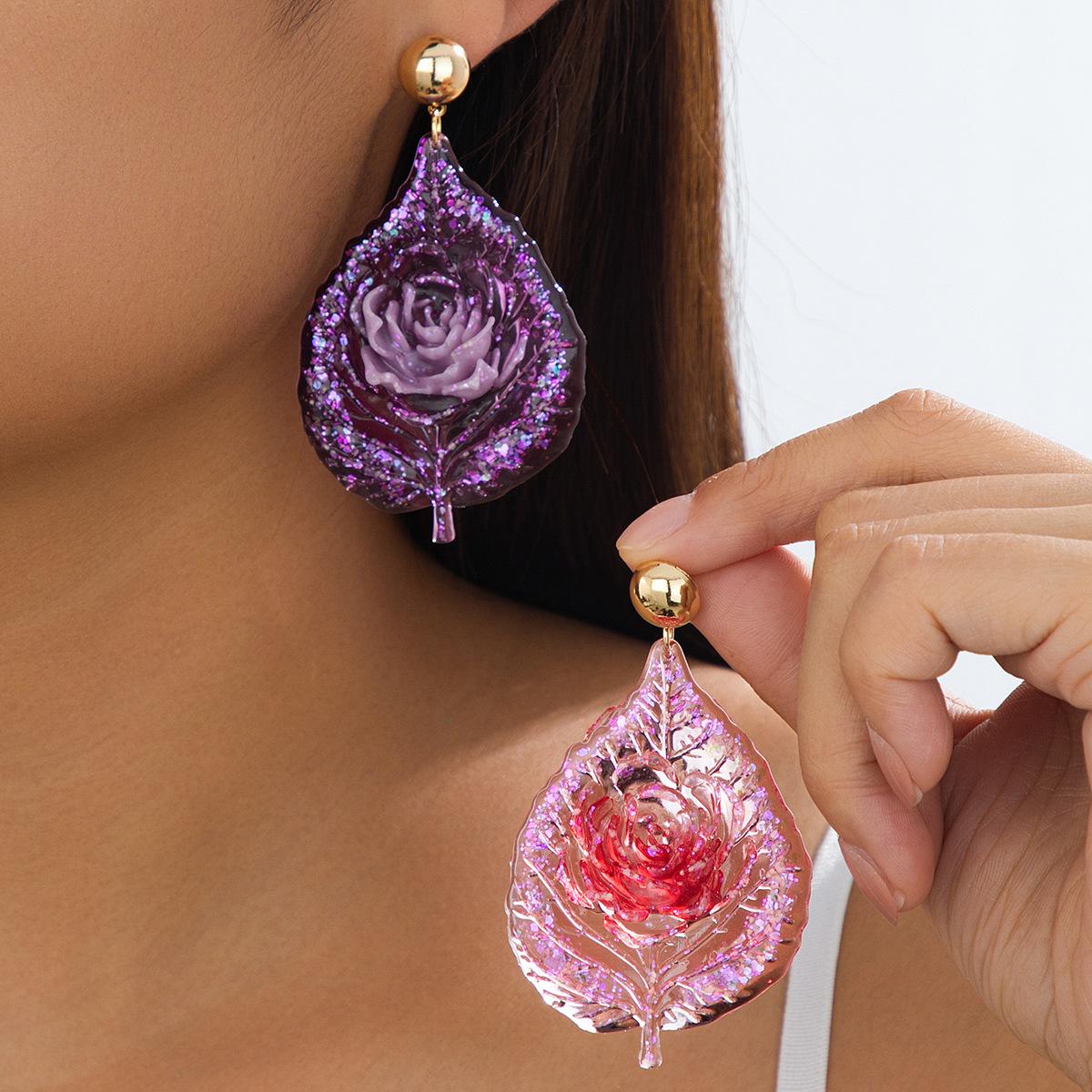 

Модні сережки-краплі для жіночих прикрас фіолетовий