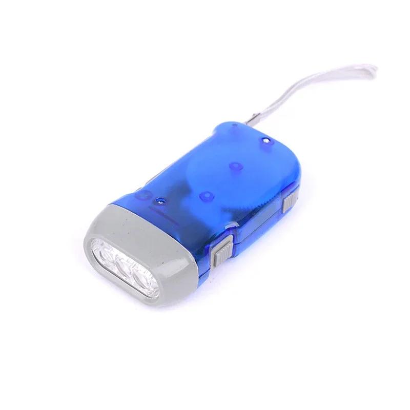New 3 LED Hand Pressing Dynamo Crank Power Wind Up Flashlight Torch Light Hand Press Crank Camping Lamp Light