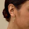European and American Gold-Plated Tassel Earrings with Zircon Inlay