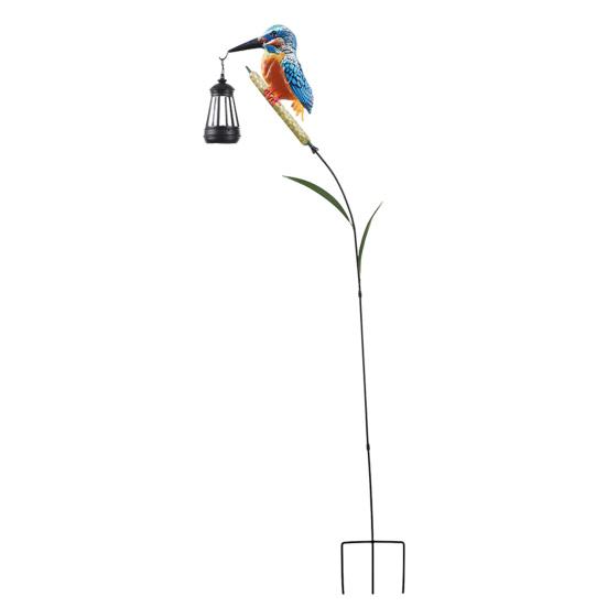 Garden Bird Solar Light, Outdoor Hummingbird Kingfisher Solar Lantern with Stake, Automatic On/Off Solar Pathway Light for Yard Lawn Patio