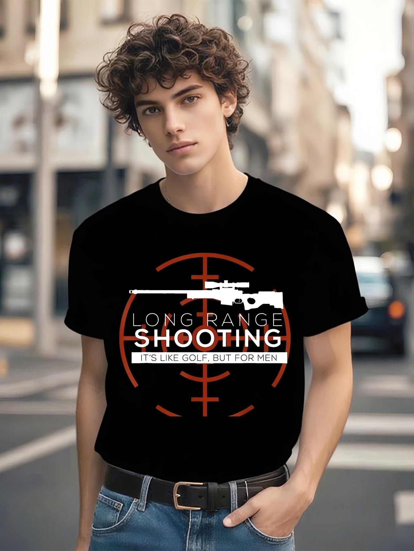 Long Range Shooting Tshirt - Black with Red Rifle Target ... XL
