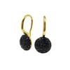 Colored Diamond Geometric Round Earrings: Small, Exquisite, European-American Style with Inlaid Diamonds
