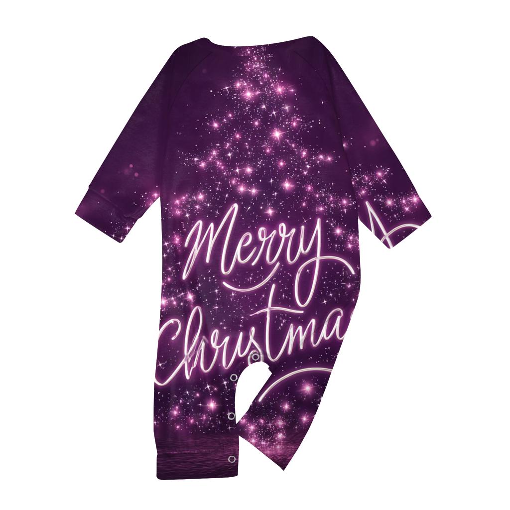Christmas Printed Round Neck Parent-Child Long Sleeve Long Pants Home Clothes Set