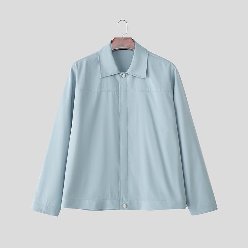 

INCERUN Spring Men Casual Lapel Long Sleeve Buttons Up Cargo Jackets Coats 5XL синий