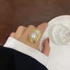 Geometrical Irregular Baroque Pearl Ring for Women Vintage Open Adjustable Index Finger Rings Party Jewelry