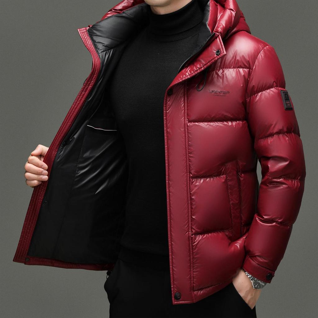 Men's Winter Fashion Hooded Down Jacket - Warm White Duck Down Coat for All Ages