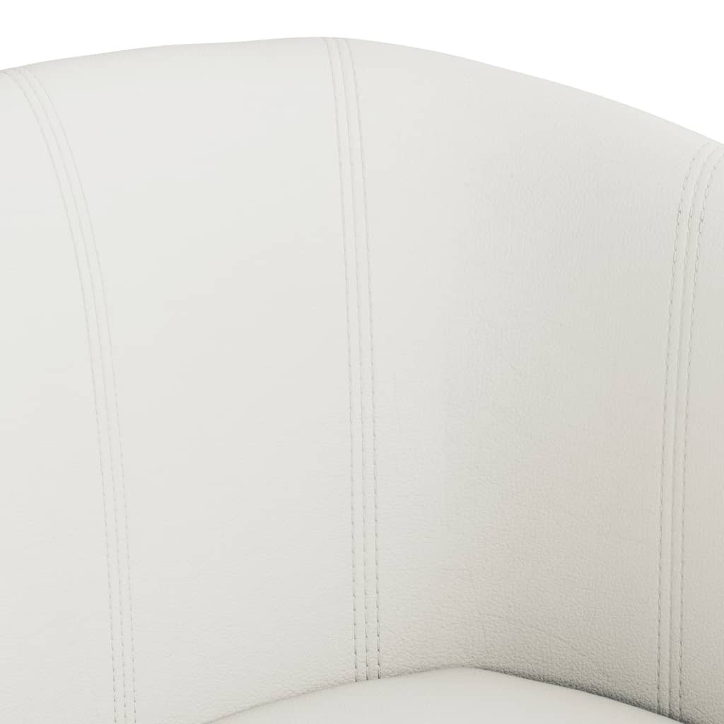 Club Chair White Faux Leather