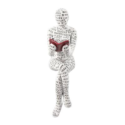 Figurina Donna che Legge Vintage Dama di Polpa Decorazione Libreria Statua in Resina Artigianato Regali Figure