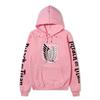 Attack on Titan Freedom Wings Hoodie Unisex Fleece Sweatshirt Survey Corps Logo Gothic Vertical Text Both Sleeves Autumn Winter Pullover