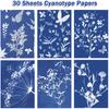 32 Stück Natürliches A5 Cyanotypie-Papier Leichtes Einzigartiges Sonnenlicht-Druckpapier-Set Für DIY-Kunsthandwerksprojekte