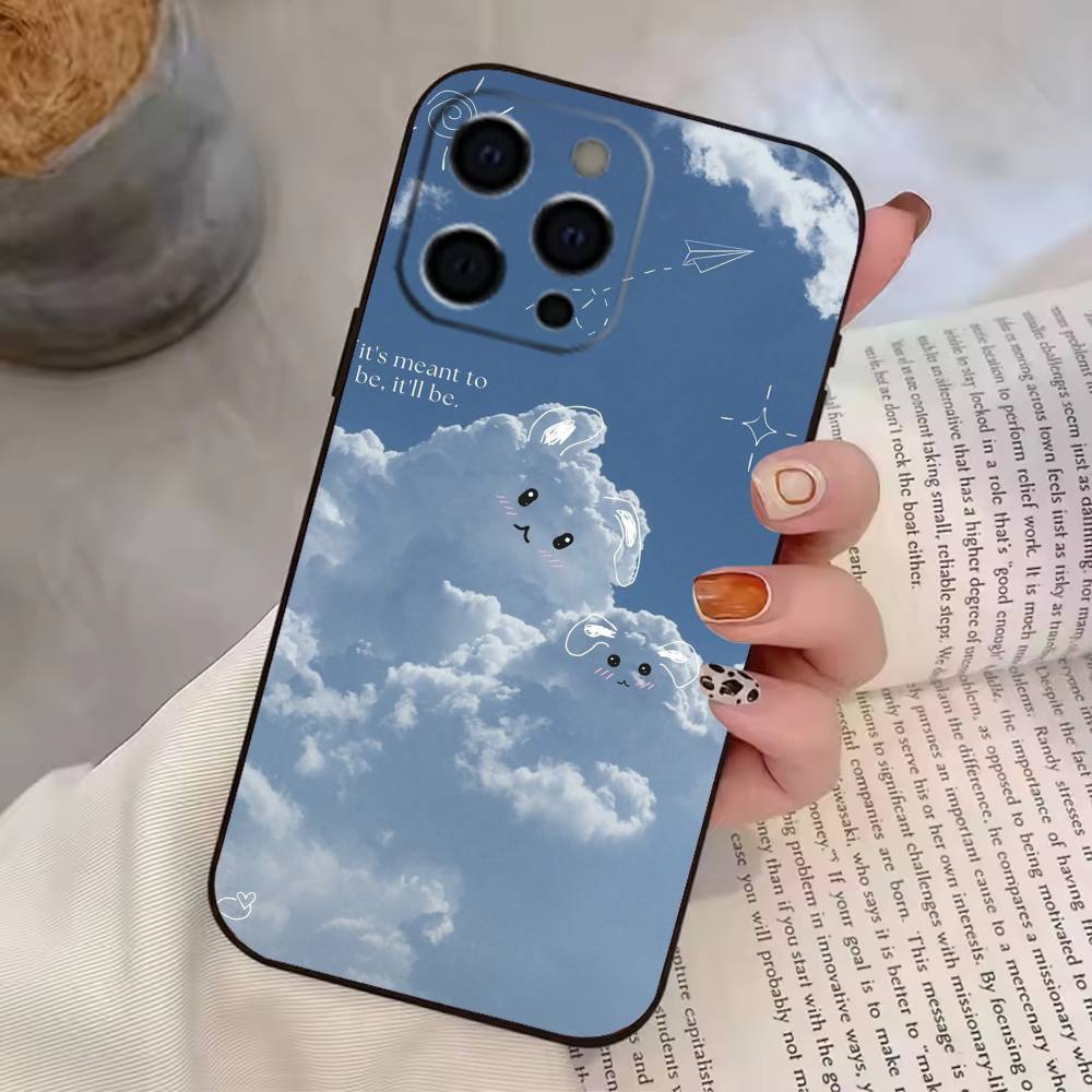 Simple Cloud Letters Pattern  Phone Case Silicone Soft For IPhone 17 16 15 14 13 12 11 X XR Plus Pro Max Plus