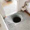 3D Flat Optical Illusion Doormat Non-slip Water-absorbing Bathroom Carpet Durable Abrasion-resistant Bedroom Door Rug Home