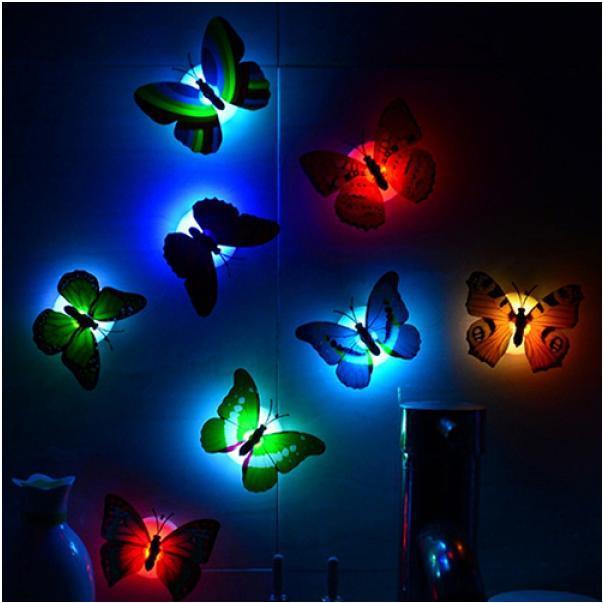 Buy LED Lighting Colorful Butterfly Stickers Night Light Home Wall