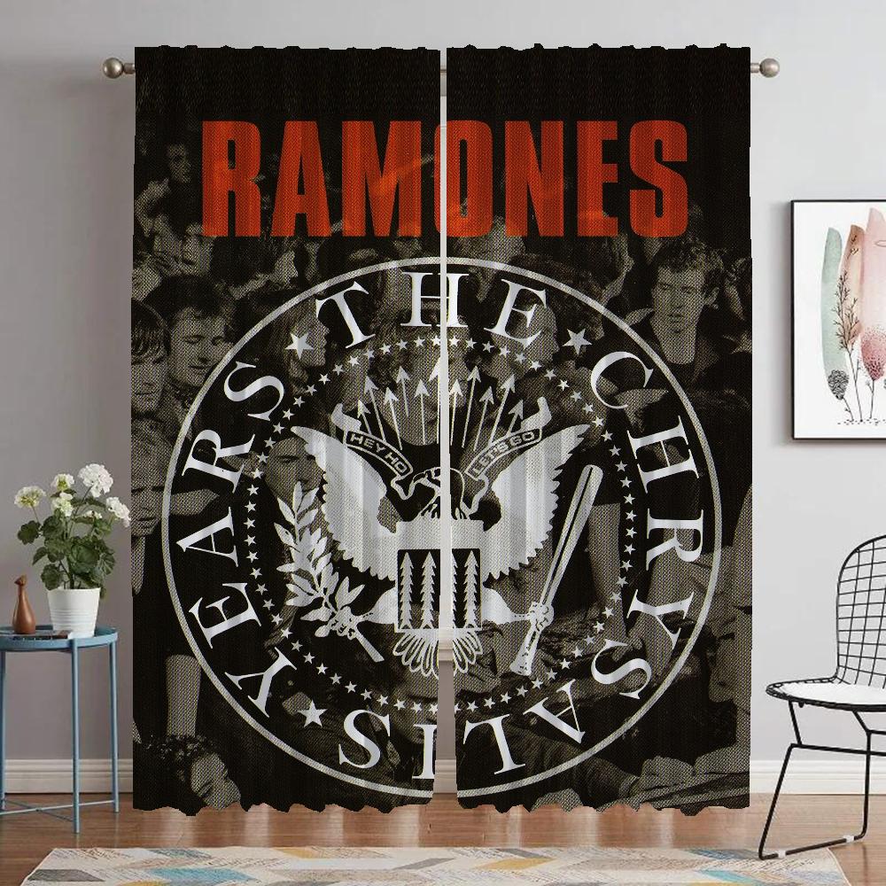 Ramones Curtains Child Room Curtains for Bedroom Shades Blackout Curtain for Room 2 Panel Halloween Decoration Partition Living