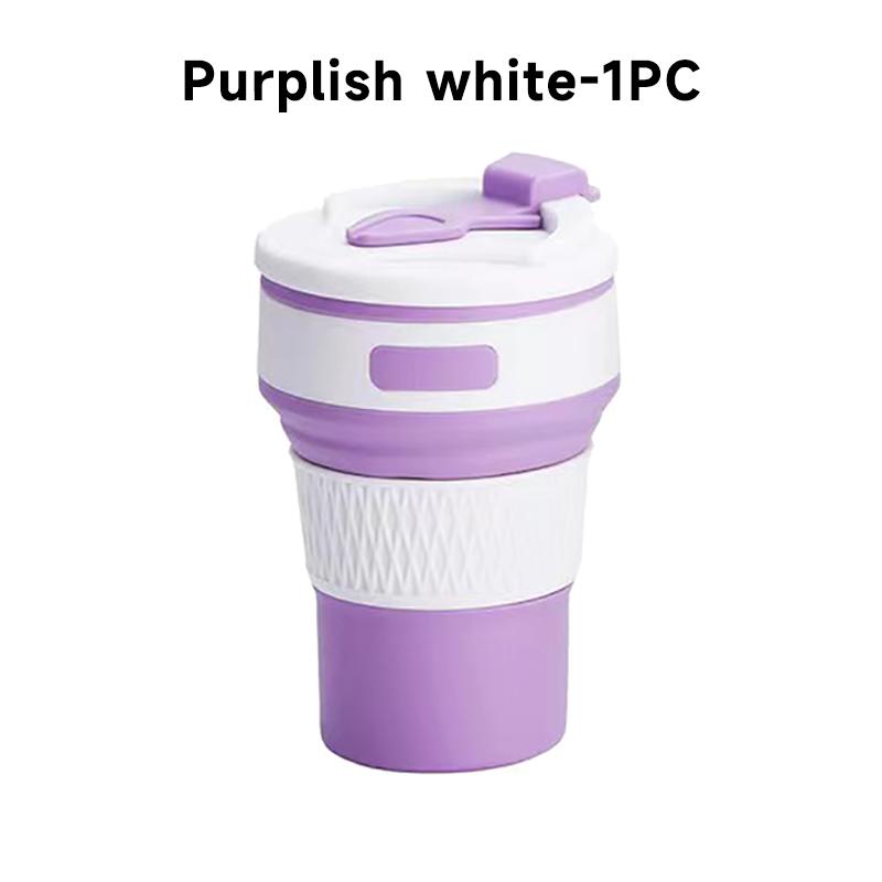 

350ML 500ML Silicone Collapsible Cup Portable Travel Mug With Lid For Coffee Tea Outdoor Water Drinking Folding Cup 350ML