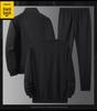 Men's Autumn-Winter Three-Piece Set: Cardigan Hoodie, Loose Sweatpants, Trendy Long-Sleeve Round Neck Top