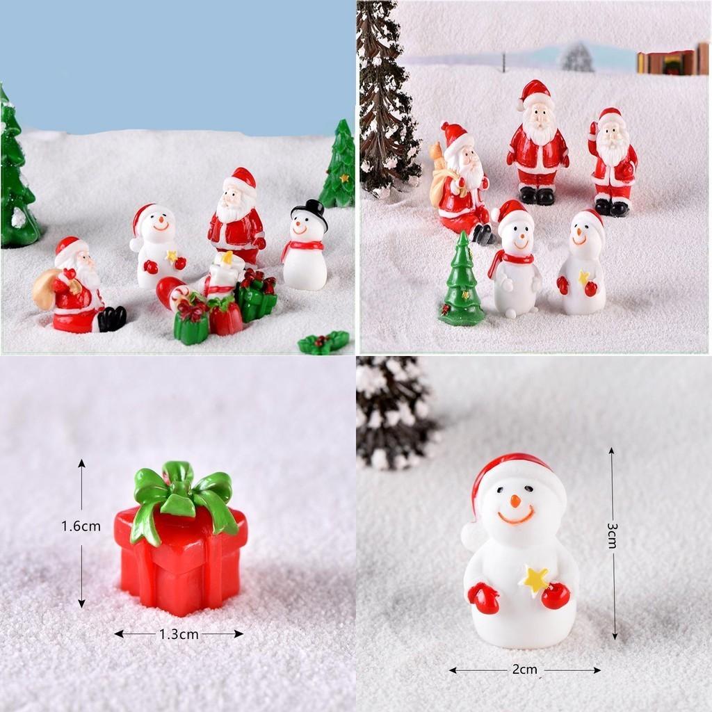 Charming Resin Santa And Snowman Miniature Ornaments For Festive Diy Decor